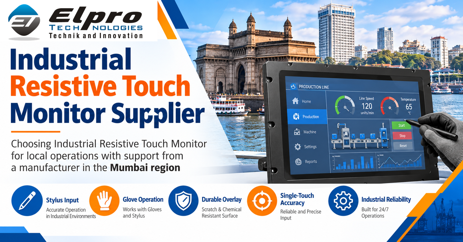 Industrial Resistive Touch Monitor Supplier : Choosing Industrial Resistive Touch Monitor for local operations with support from a manufacturer in the Mumbai region